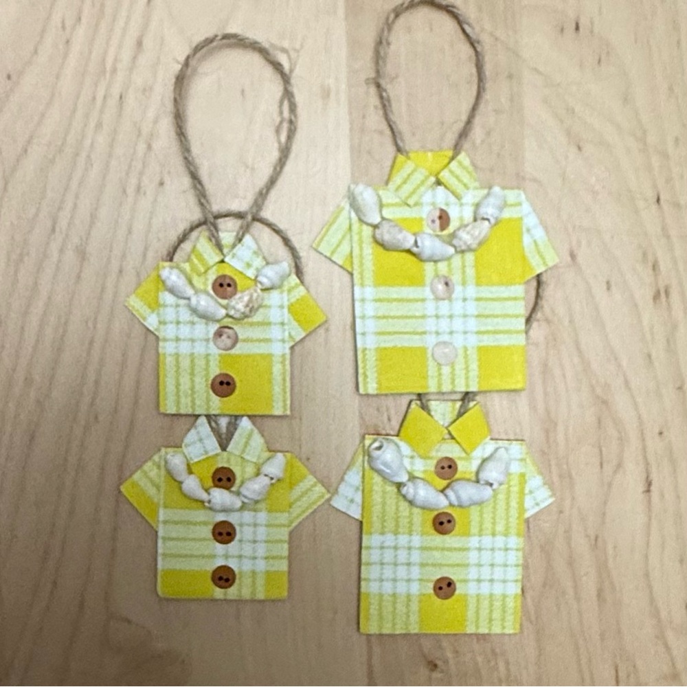 Yellow Hawaiian Plaid (Palaka Print) Shirt Ornaments